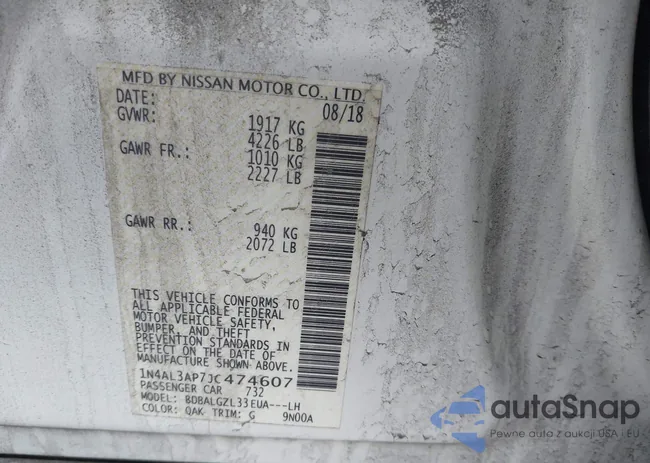 1N4AL3AP7JC474607: 44146016