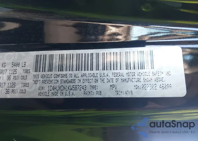 1C4HJXDN1KW587243: 44146018