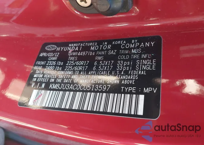 KM8JU3AC0CU513597: 44145126