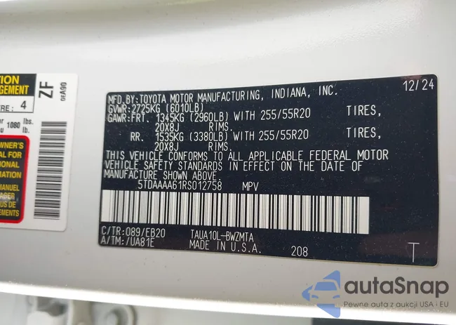 5TDAAAA61R5012758: 44145203