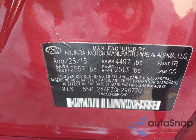 5NPE24AF3GH296770: 44145220