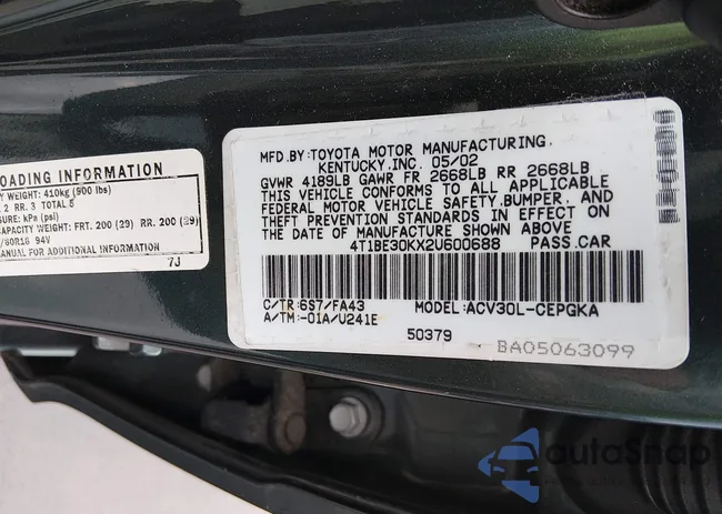 4T1BE30KX2U600688: 44145372