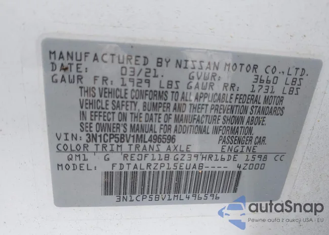 3N1CP5BV1ML496596: 44146551