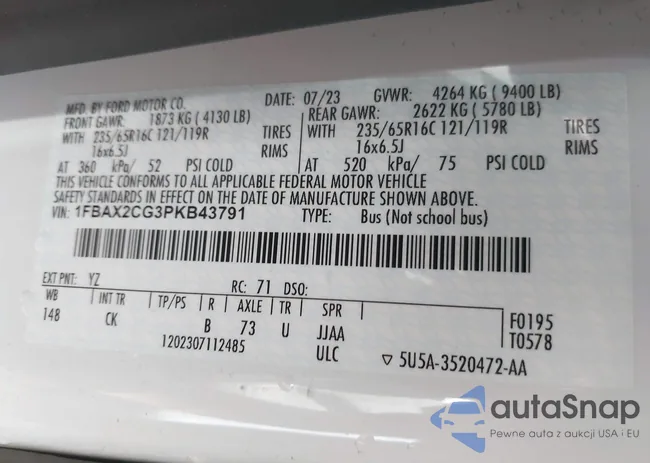 1FBAX2CG3PKB43791: 44146659