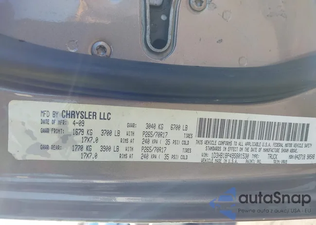 1D3HB18P49S801530: 44146819