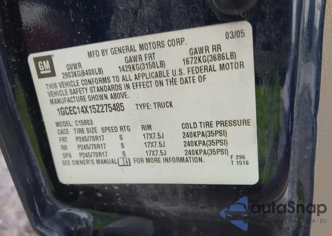 1GCEC14X15Z275485: 44146845