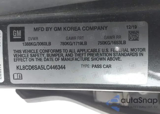 KL8CD6SA5LC446344: 44146947
