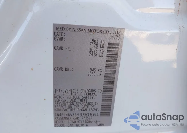 1N4BL4DV3SN390861: 44147019