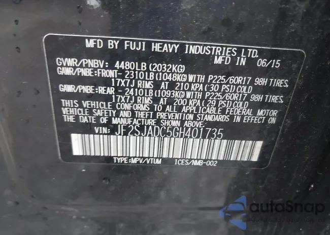 JF2SJADC5GH401735: 44147020