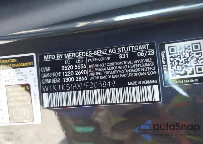 W1K1K5JBXPF205849: 44146105