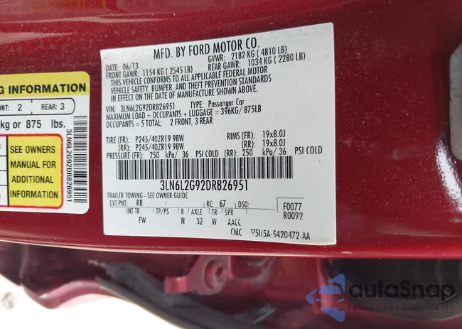 3LN6L2G92DR826951: 44146233