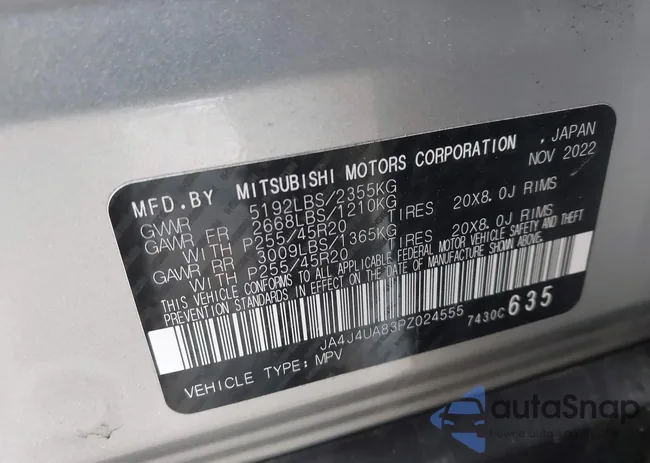 JA4J4UA83PZ024555: 44146251