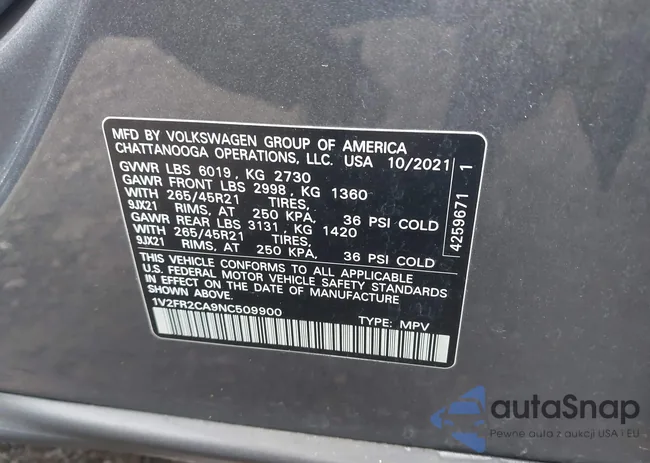 1V2FR2CA9NC509900: 44146271