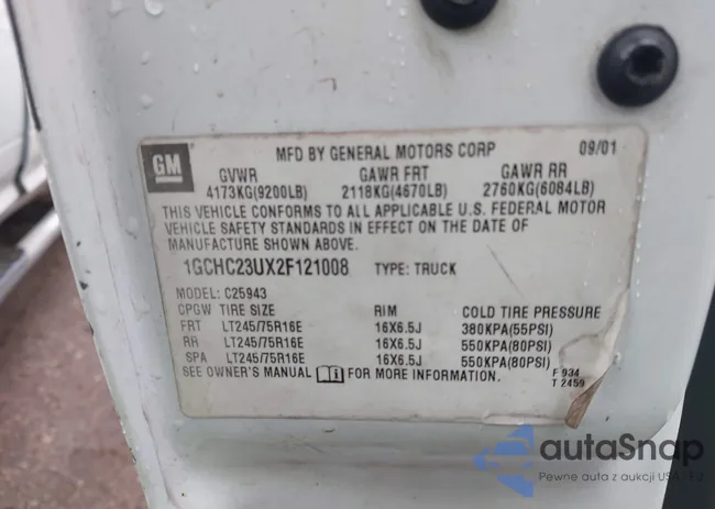 1GCHC23UX2F121008: 44146460