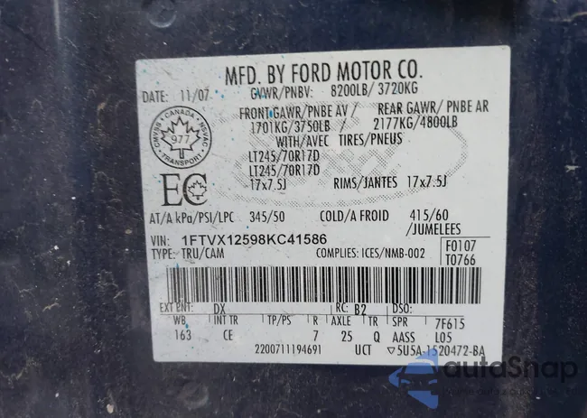 1FTVX12598KC41586: 44147501