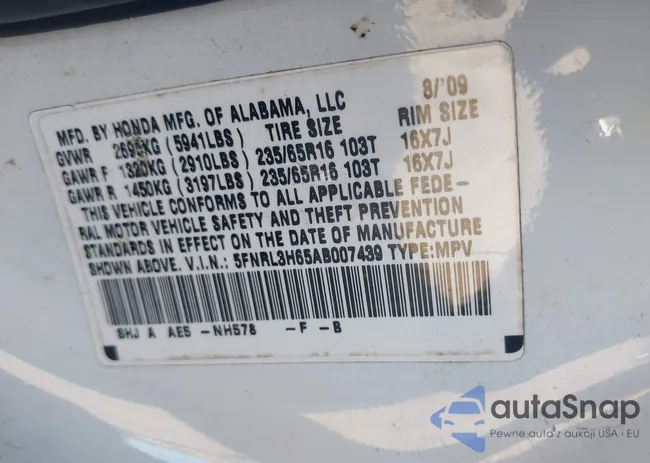 5FNRL3H65AB007439: 44147504