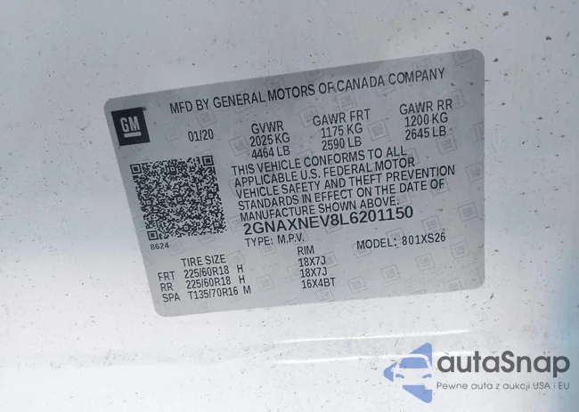 2GNAXNEV8L6201150: 44147531