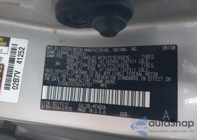 5TDZK23C29S240101: 44147546