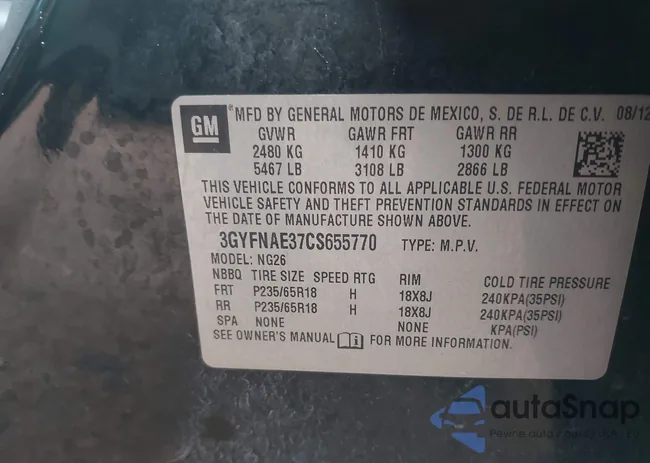 3GYFNAE37CS655770: 44147695