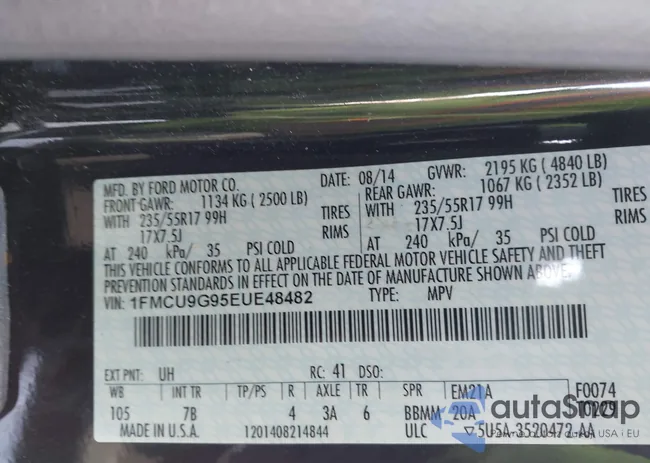 1FMCU9G95EUE48482: 44147708