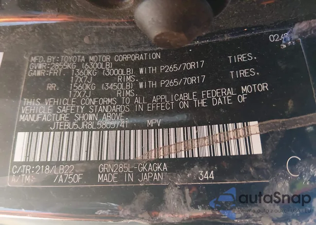 JTEBU5JR8L5805741: 44147717