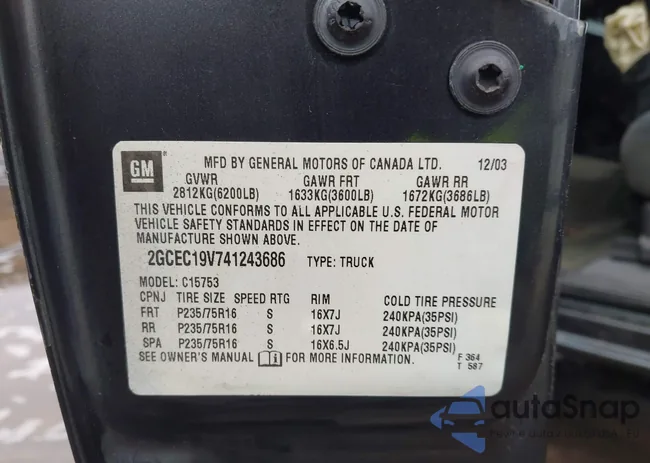 2GCEC19V741243686: 44147724