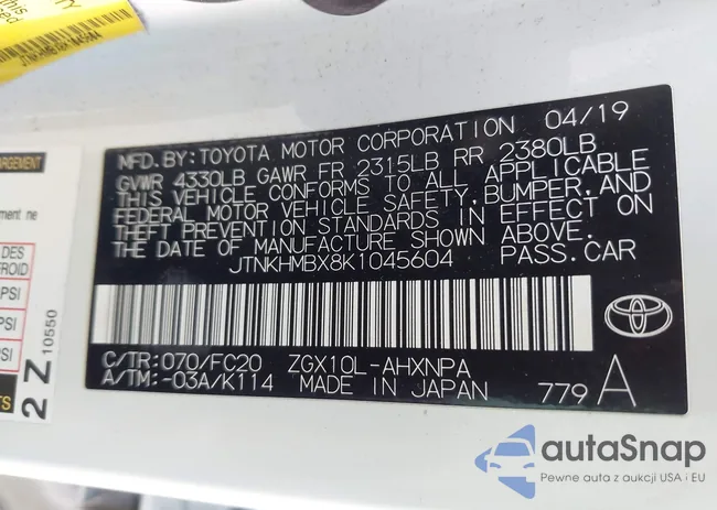 JTNKHMBX8K1045604: 44147743