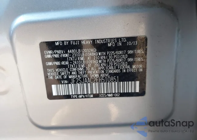 JF2SJAAC2EH510851: 44147768