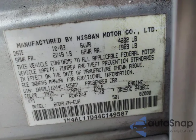 1N4AL11D44C149587: 44147829