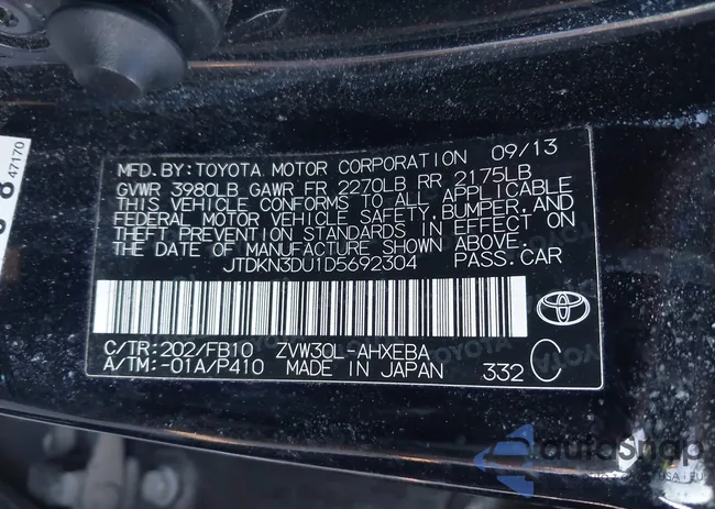 JTDKN3DU1D5692304: 44147882