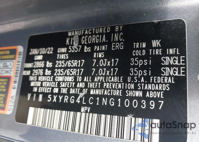 5XYRG4LC1NG100397: 44147883