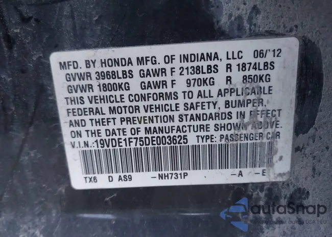 19VDE1F75DE003625: 44147921