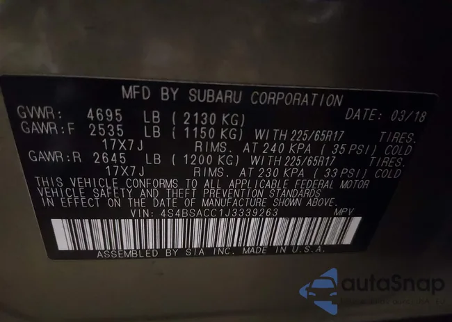 4S4BSACC1J3339263: 44148063