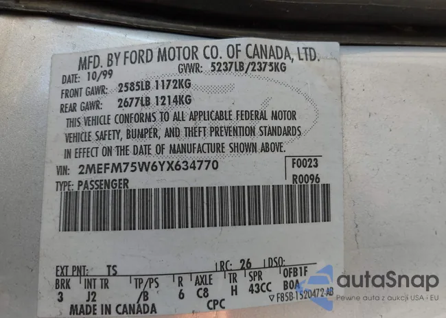 2MEFM75W6YX634770: 44147152