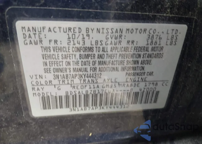 3N1AB7AP3KY444312: 44147159