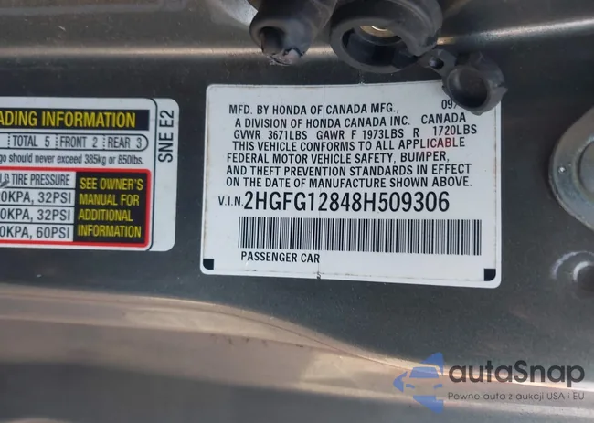 2HGFG12848H509306: 44147172