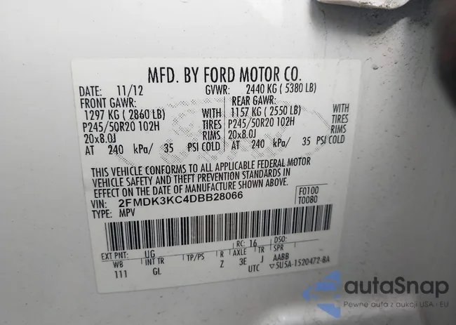 2FMDK3KC4DBB28066: 44147263