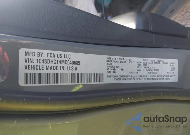 1C4SDHCT4MC640685: 44148472