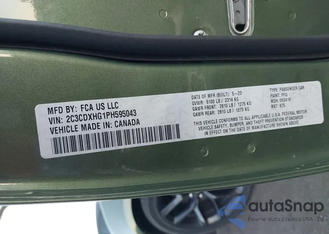 2C3CDXHG1PH595043: 44148484