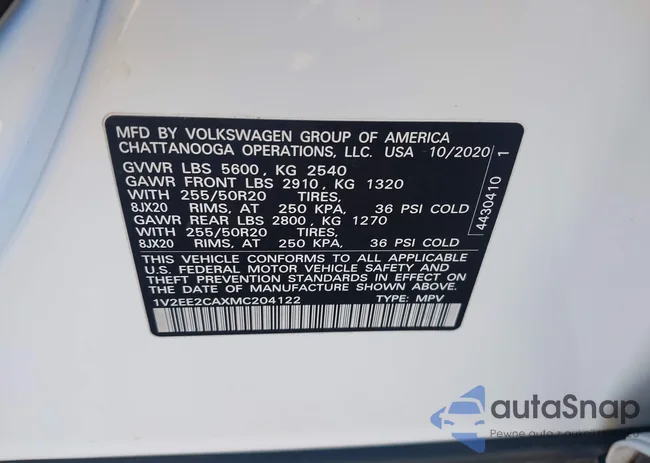 1V2EE2CAXMC204122: 44148552