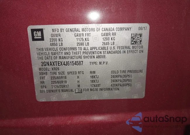 2GNAXTEX4J6154587: 44149006