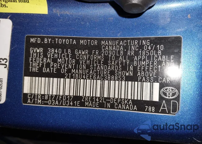 2T1BU4EE6AC388853: 44149034