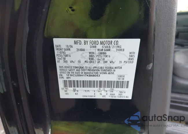 1FMCU59H17KB68053: 44148077