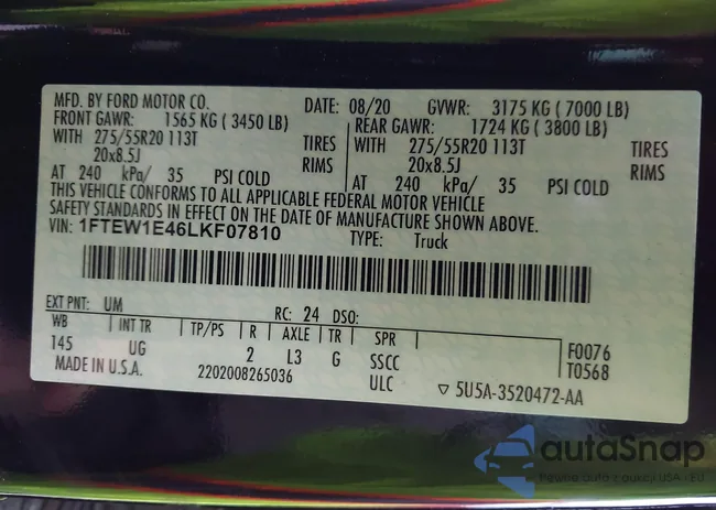 1FTEW1E46LKF07810: 44148089