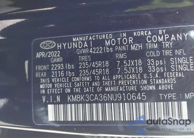 KM8K3CA36NU910645: 44148149