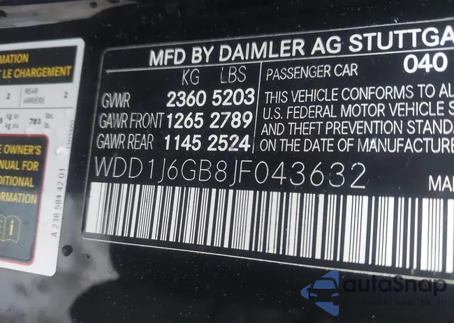 WDD1J6GB8JF043632: 44148287