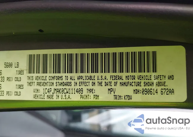 1C4PJMAK0CW111409: 44148300