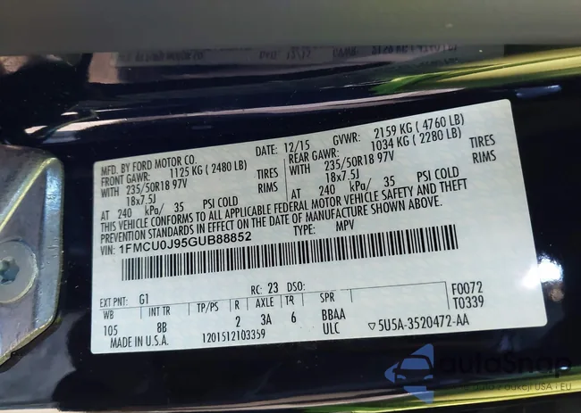 1FMCU0J95GUB88852: 44148323