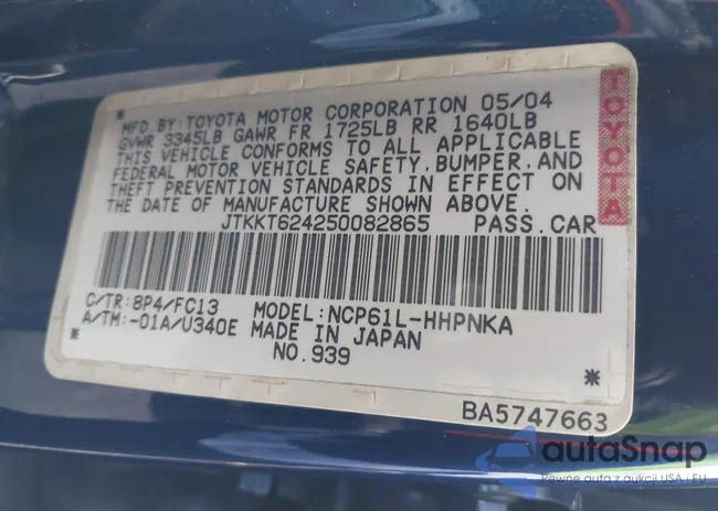 JTKKT624250082865: 44148463