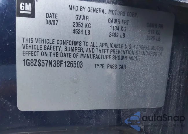 1G8ZS57N38F126503: 44149469